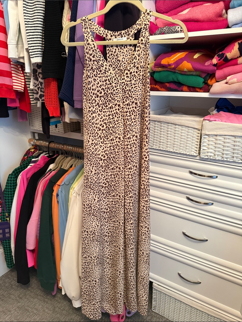 JODIFL Leopard Print Maxi Skirt in Beige and Black